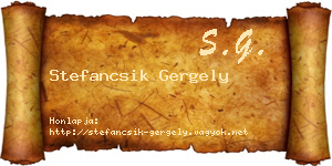Stefancsik Gergely névjegykártya